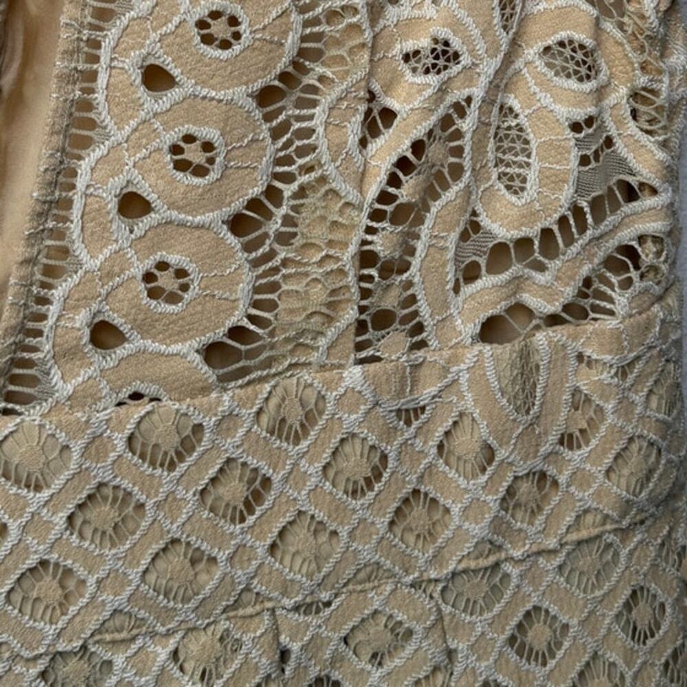 NWT Free People One Million Lovers Ivory Crochet Lace Mini Dress Size 10 - Picture 8 of 16